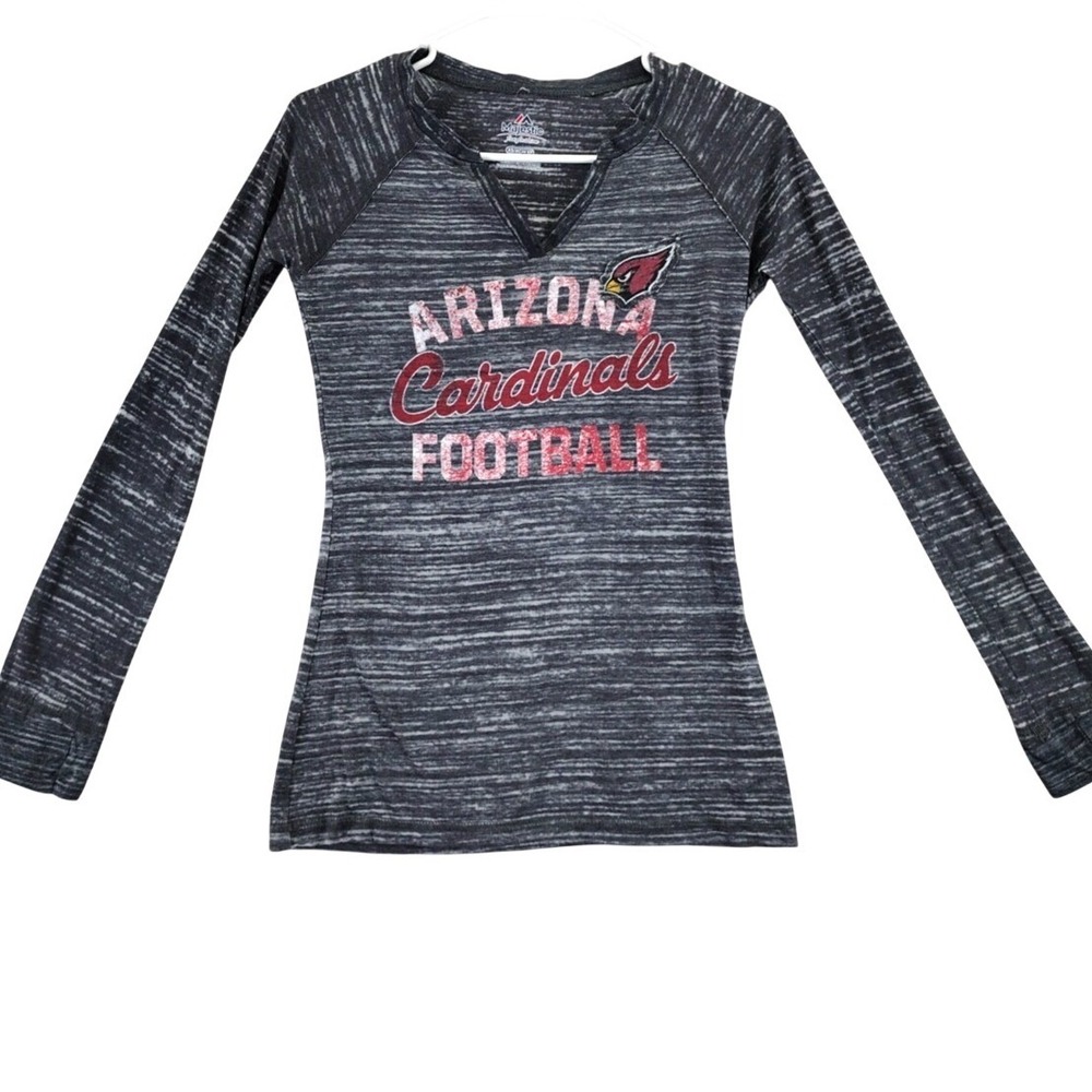 Majestic Arizona Cardinals Football‎ Womens Long Sleeve V Neck T Shirt XS